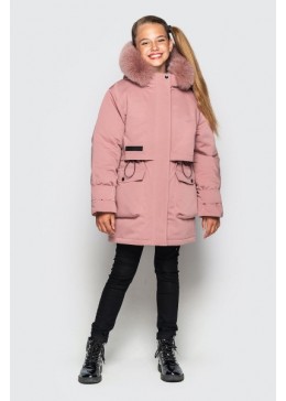 Cvetkov темно-пудровая зимняя куртка для девочки Аманда 3